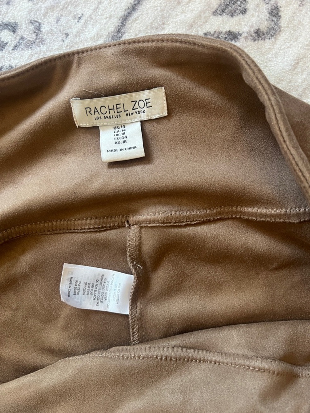 Rachel Zoe Slim High-Waist Pants in Tan - Picture 3 of 9
